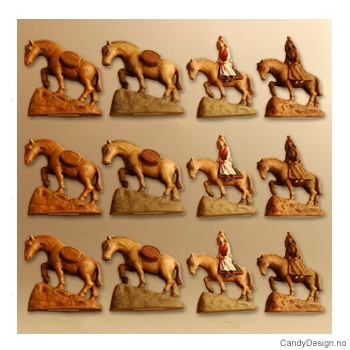 Magnet kløvhester med bunadsbrud assortert