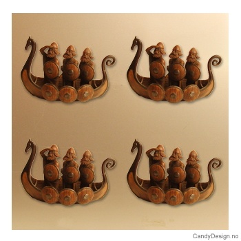 Vikingship with 3 vikings magnet