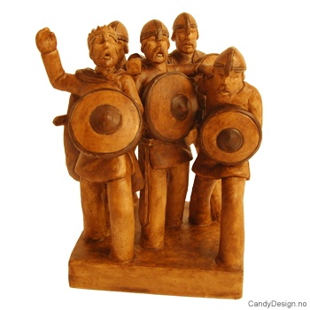Vikingegruppe i antikk m/konge