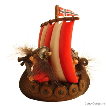 Vikingship souvenir with vikingtroll