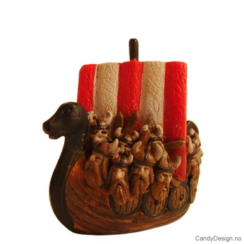 Vikingship souvenir with vikingheads
