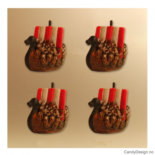 Vikingship with vikings and magnet