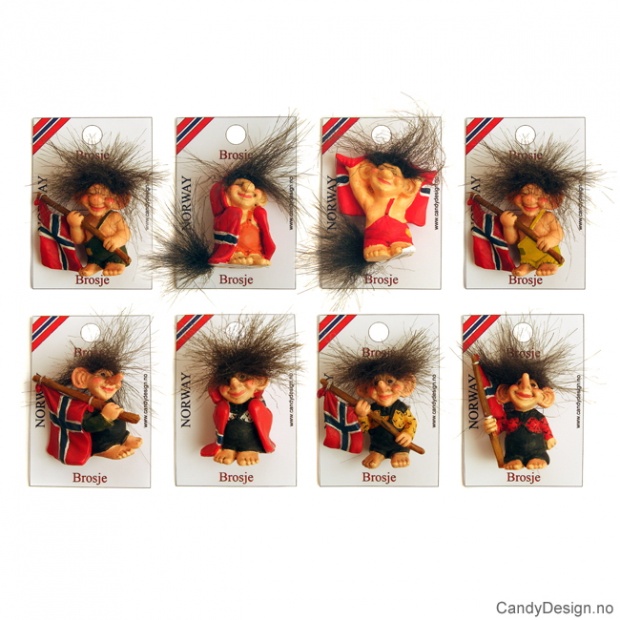 Troll med nål - brosje