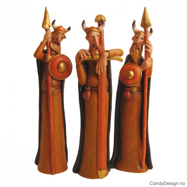 Trøtte viking krigere i farge assortert