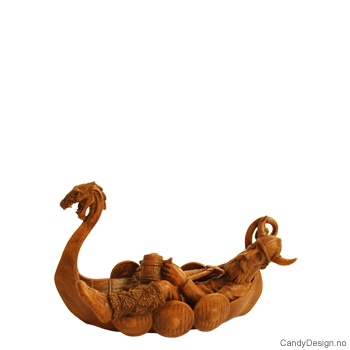 Liten beruset viking i skip - antikk