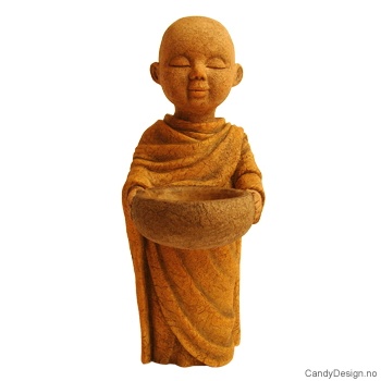 Munk i orange m/lysholder