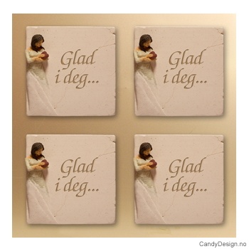 Magnetplate med kvinnefigur - Glad i deg  (med hjerte)