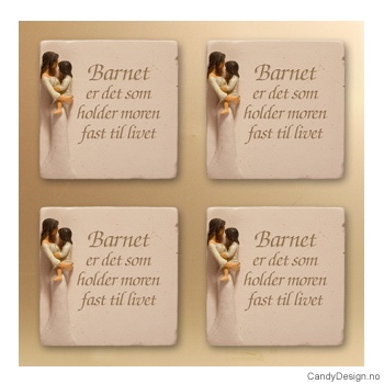 Magnetplate med kvinnefigur - Barnet er det som holder moren fast til livet (m/barn)