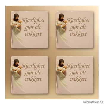 Magnetplate med kvinnefigur - Kjærlighet gjør alt vakkert  (m/baby)