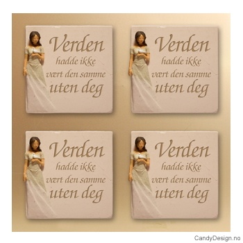 Magnetplate med kvinnefigur - Verden hadde ikke vært den samme uten deg  (m/due)