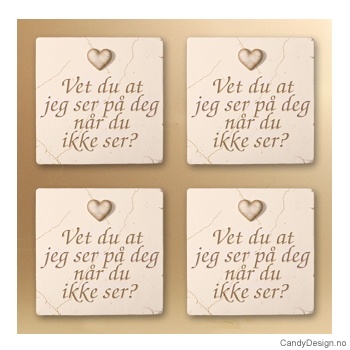 Magnetplate med hjerte og tekst - Vet du at jeg ser på deg når du ikke ser