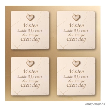 Magnetplate med hjerte og tekst - I made a wish and you came true