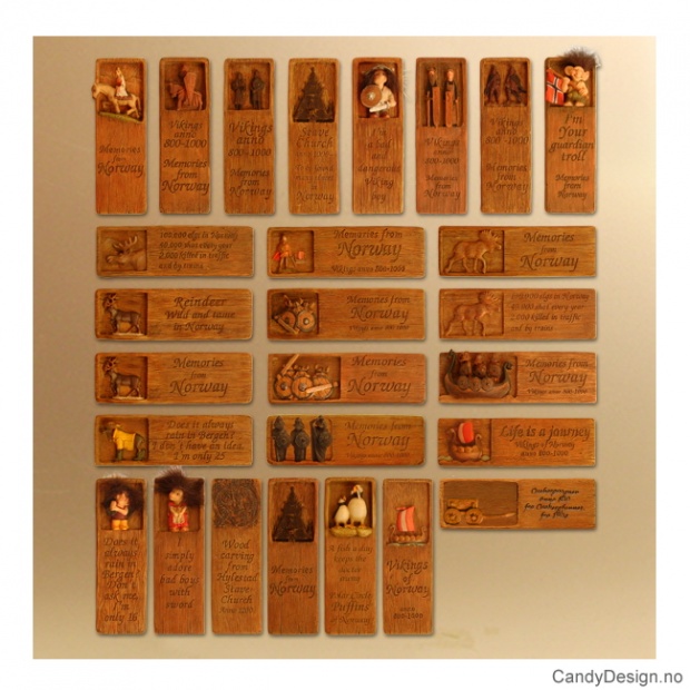 Woodstyle magnet plater med tekst