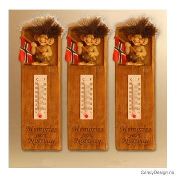 Troll med flagg termometer med magnet  Memories from Norway