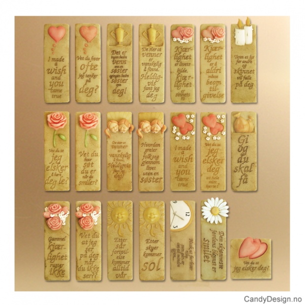 Assorted love magnets with text