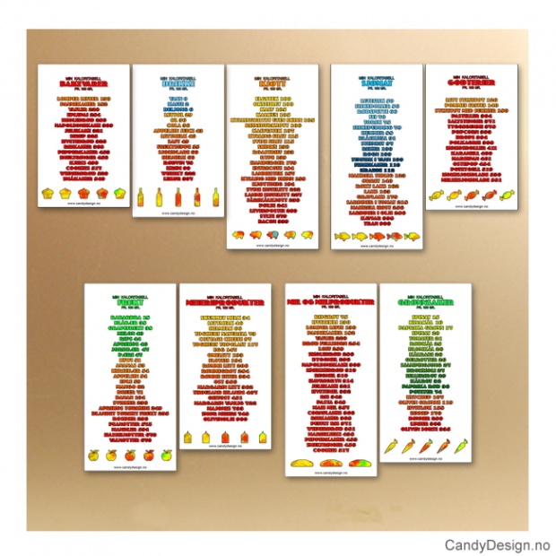 Calorie chart magnets - assorted