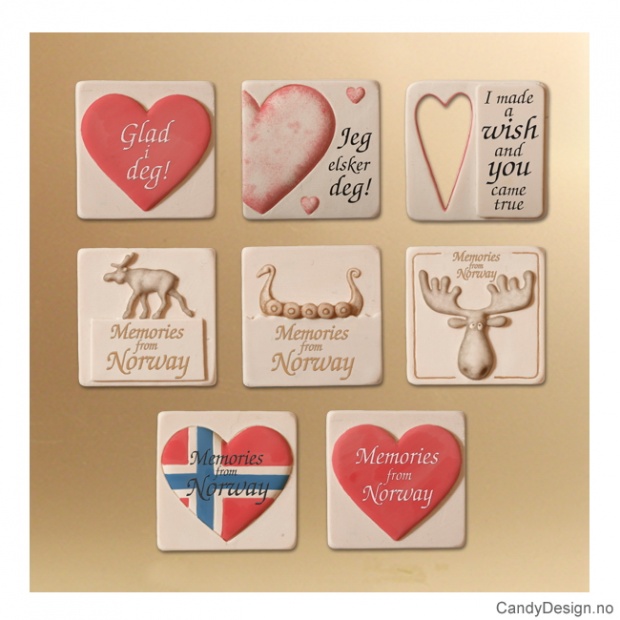 Diverse små magneter elg/hjerte etc.