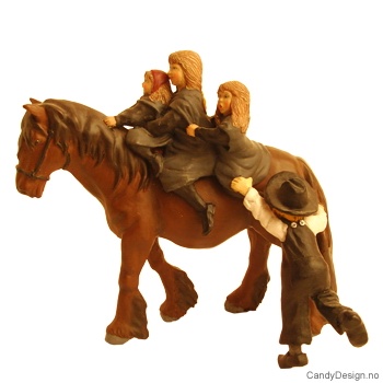 Søskenflokk på hest