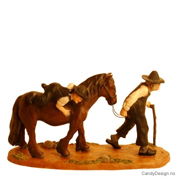 Grandfather with child and horse