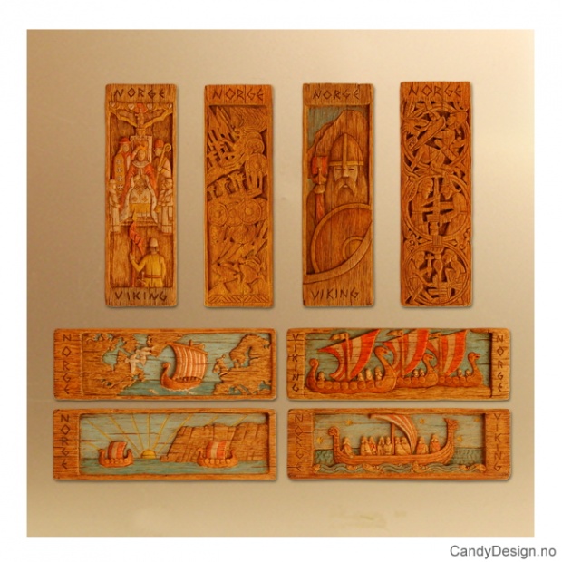 Viking souvenir magnet plaques - assorted in color