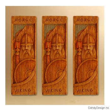 Viking med skjold suvenir magnetplater i farger