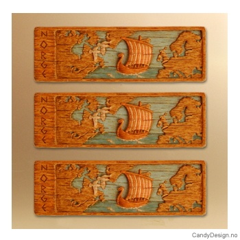 Vikingskip i Atlanterhavet suvenir magnetplater i farger