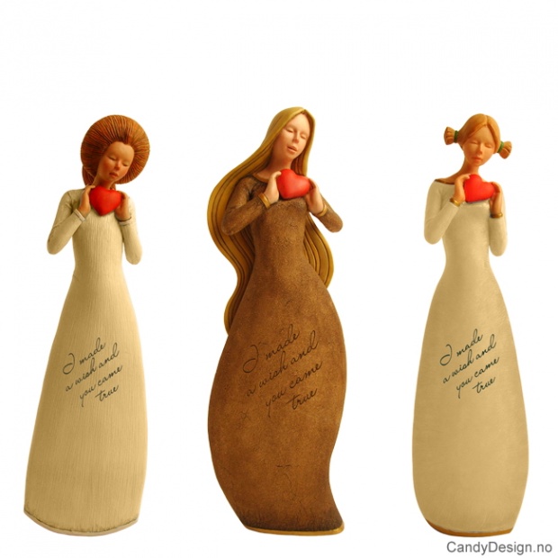 Assorted girls with heart and text - I made a wish and you came true