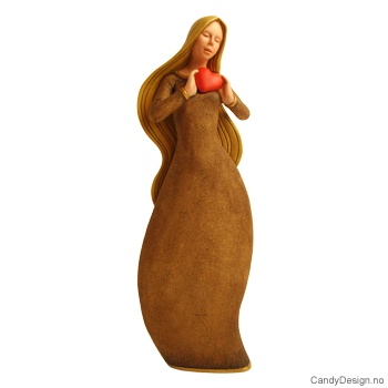 Brun pike med hjerte - uten tekst