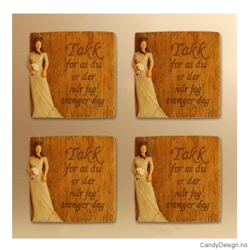 Magnetplate med kjærlighetstekst - Takk for at du er der når jeg trenger deg (med blomst)