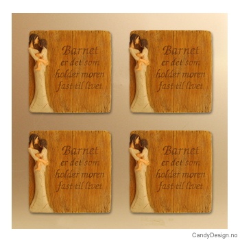 Magnetplate med kjærlighetstekst - Barnet er det som holder moren fast til livet (m/barn)