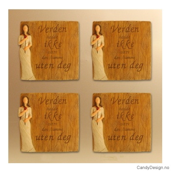 Magnetplate med kjærlighetstekst - Verden hadde ikke vært den samme uten deg (m/rose)