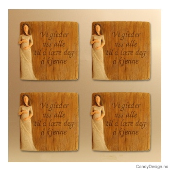 Magnetplate med kjærlighetstekst - Vi gleder oss alle til å lære deg å kjenne  (gravid)