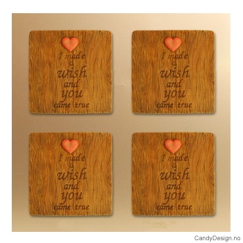 Magnetplate med kjærlighetstekst - I made a wish and you came true