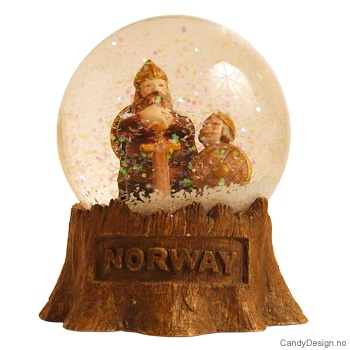 Snowglobe Viking og sønn - m/trestamme