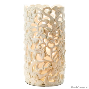 Stor stormlykt dypt mønster blomster