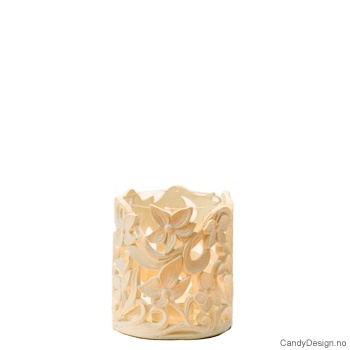 Stormlykt - blomster - liten