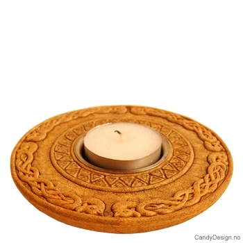 Viking tealight holder - light brown