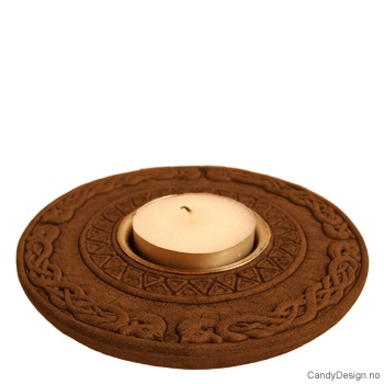 Viking tealight holder - dark brown