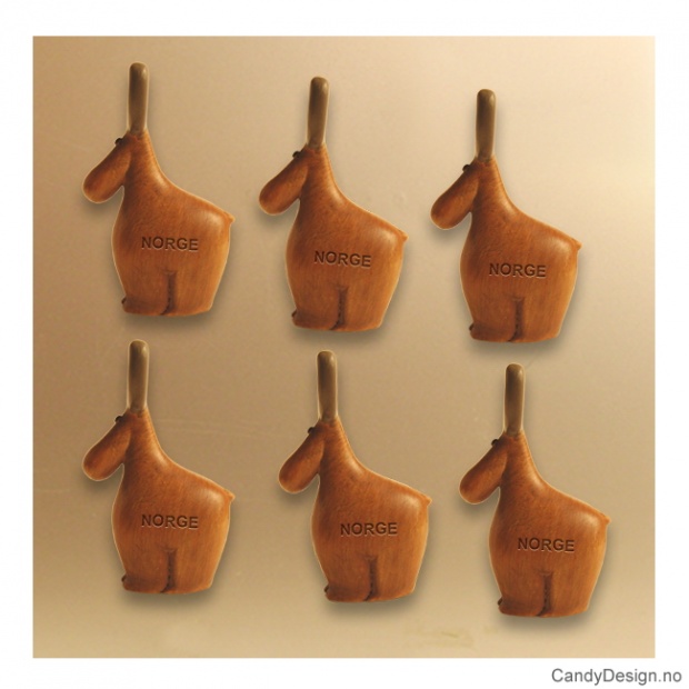 Elg suvenir figur med magnet og tekst NORGE