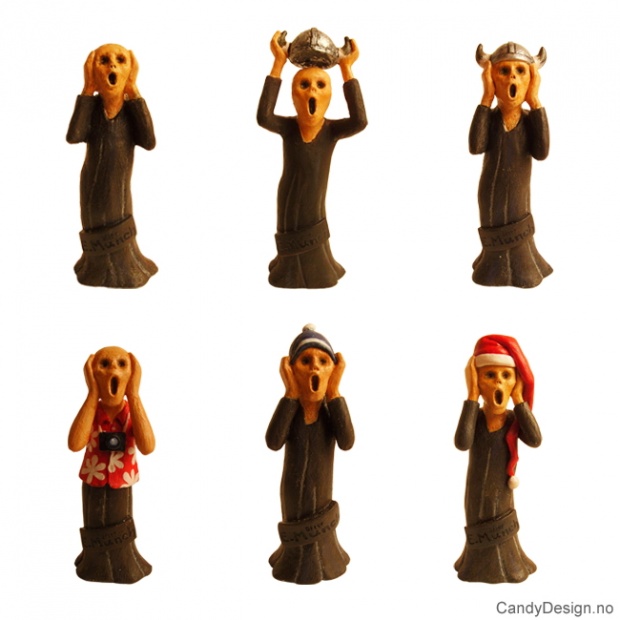 Skrik suvenir figurer etter Edvard Munch assortert