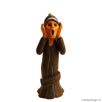 Skrik suvenir figur etter Edvard Munch med lue