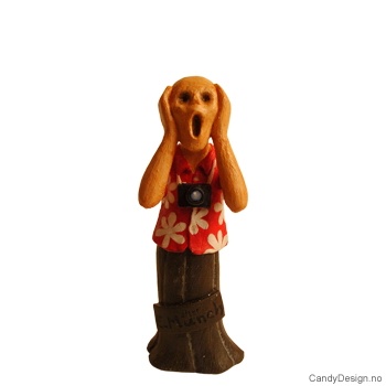 Skrik suvenir figur etter Edvard Munch som turist