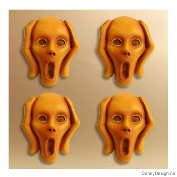 Skrik souvenir head with magnet after Edvard Munch