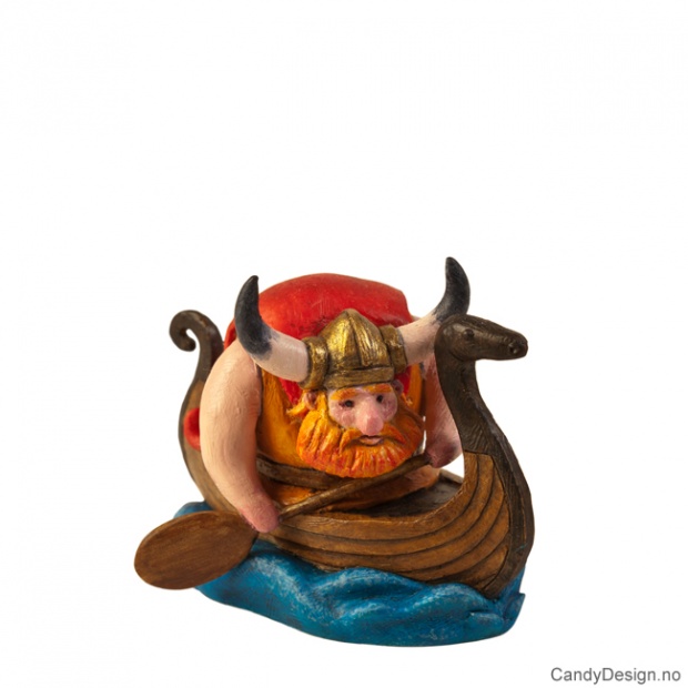 Viking in vikingship paddeling souvenir
