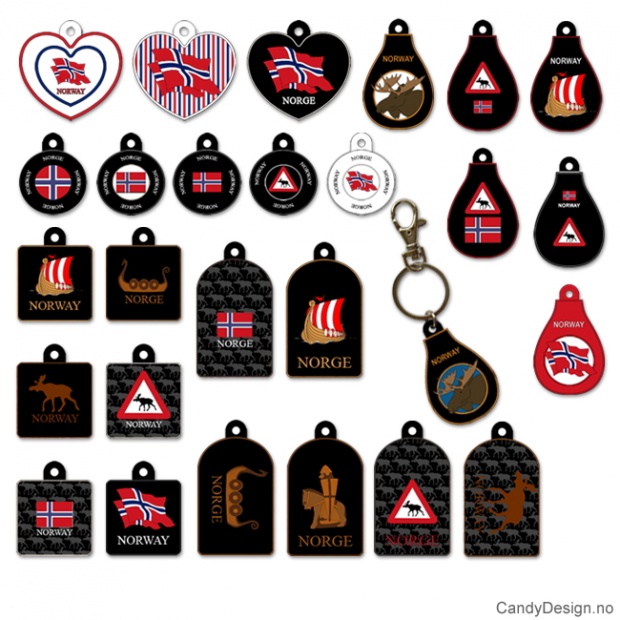 Assorted souvenir keychains in soft PVC