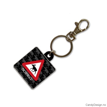 Souvenir keychain in soft PVC - Square with moose sign