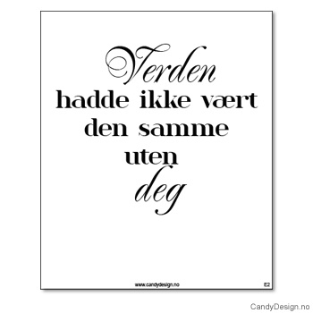 Kjøleskapsmagnet i gummi med visdomsord - Verden hadde ikke vært den samme uten deg