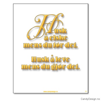 Kjøleskapsmagnet i gummi med visdomsord - Husk å elske mens du tør det. Husk å leve mens du gjør det