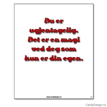 Kjøleskapsmagnet i gummi med visdomsord - Du er ugjentagelig. Det er en magi ved deg som kun er din egen