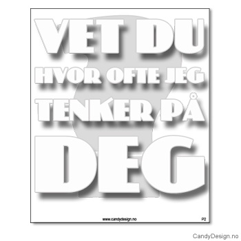 Kjøleskapsmagnet i gummi med visdomsord - Vet du hvor ofte jeg tenker på deg